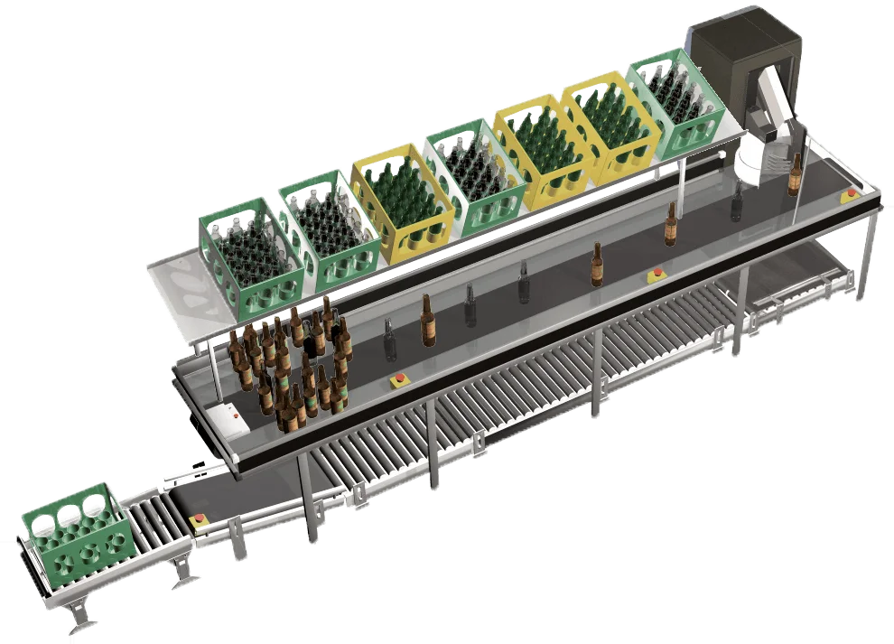 TOMRA backroom Table & chemin à rouleaux